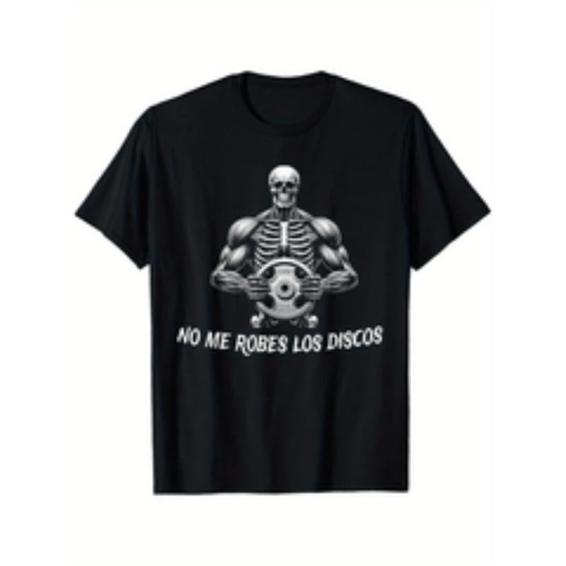 chidas gym t shirt mexican slang   robes los discos skeleton lifting weights graphic 100 cotton 220gsm heavyweight...