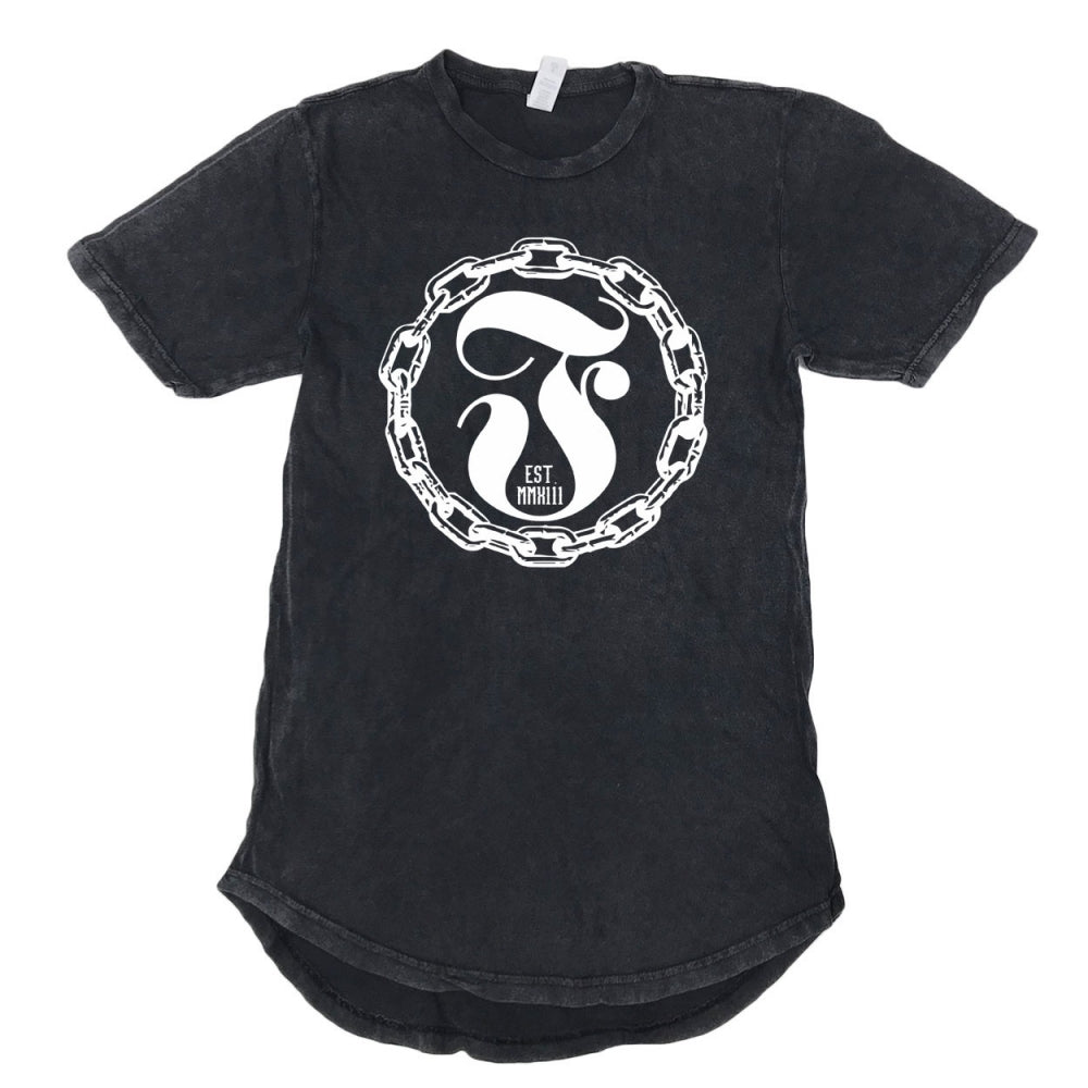 FRESH OUT - CIRCLE VINTAGE SCOOP TEE - BLACK