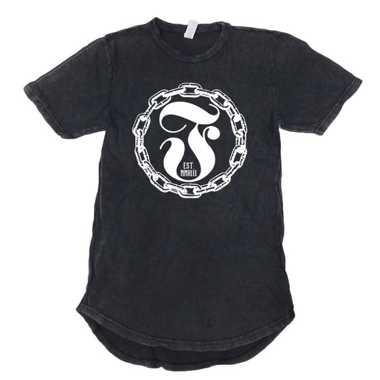 FRESH OUT - CIRCLE VINTAGE SCOOP TEE - BLACK