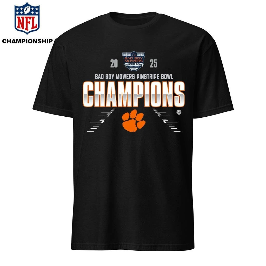 Clemson Tigers 2025 Bad Boy Mowers Pinstripe Bowl Champions Shirt