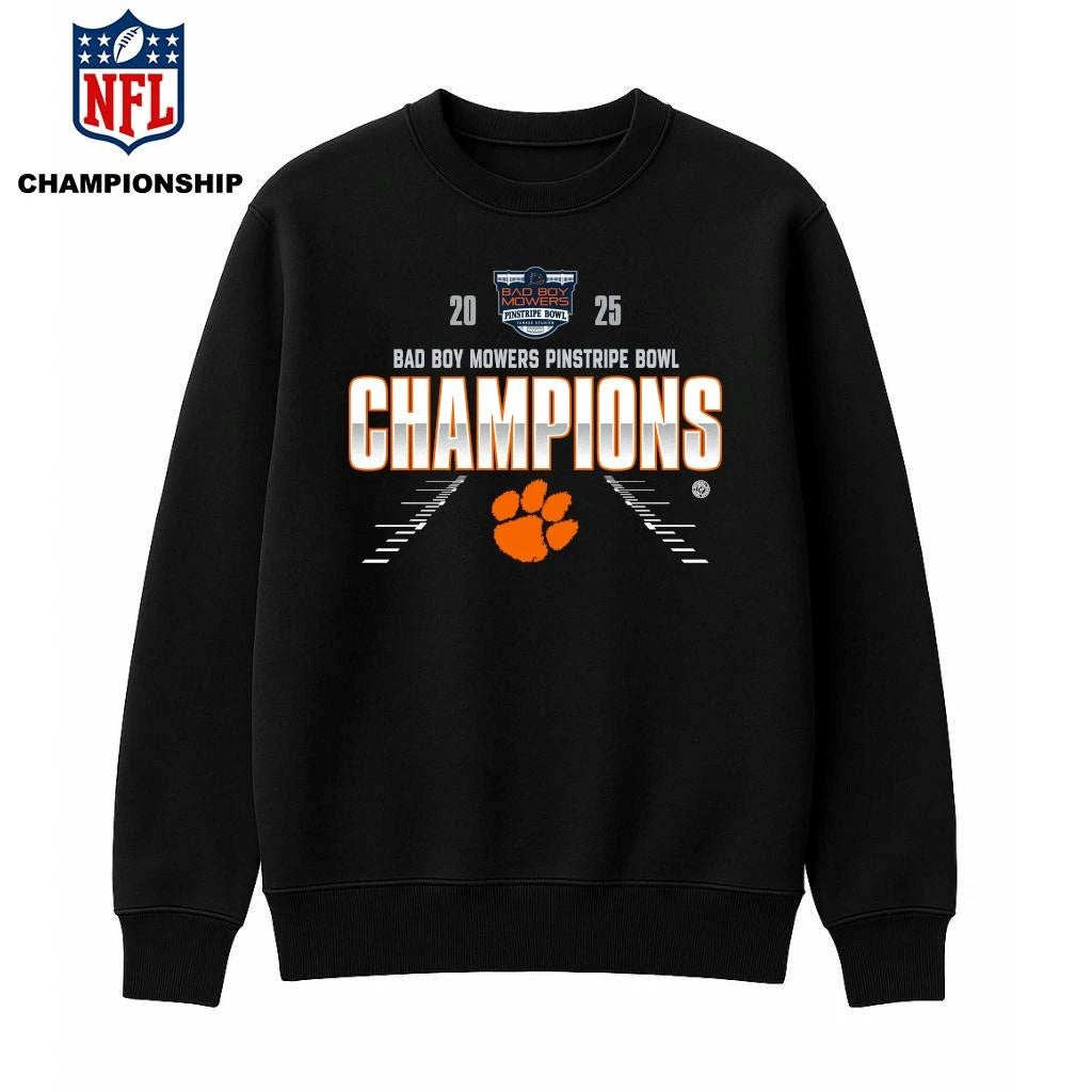 Clemson Tigers 2025 Bad Boy Mowers Pinstripe Bowl Champions Shirt