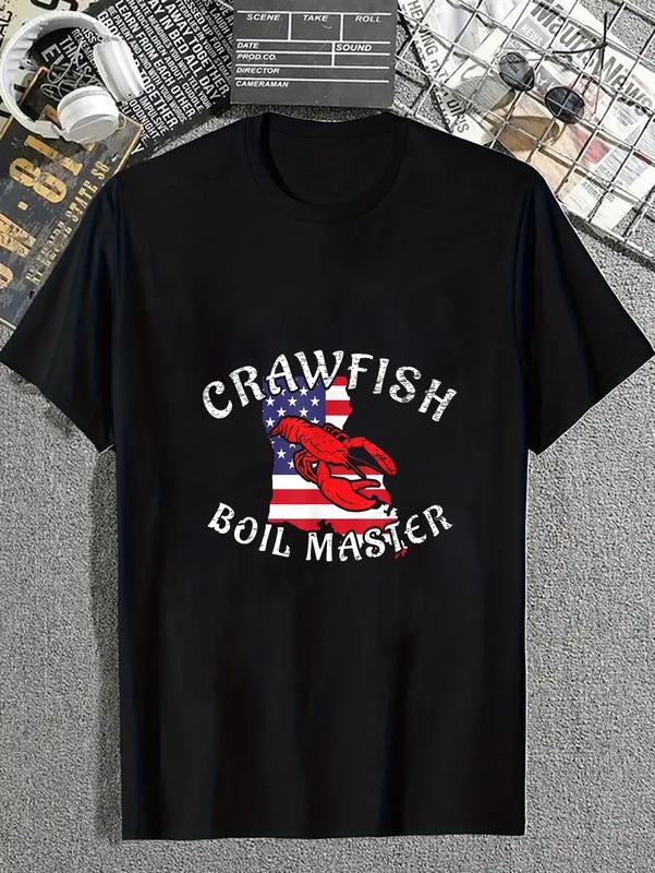 cotton American Flag Louisiana Crawfish Boil Master T-Shirt casual Fashion graphic tees for women Hoodie, Sweatshirt