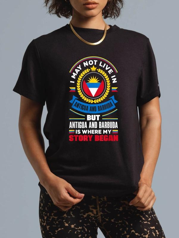 cotton Antigua And Barbuda Flag Antiguan Quote T-Shirt casual Fashion graphic tees women Hoodie, Sweatshirt
