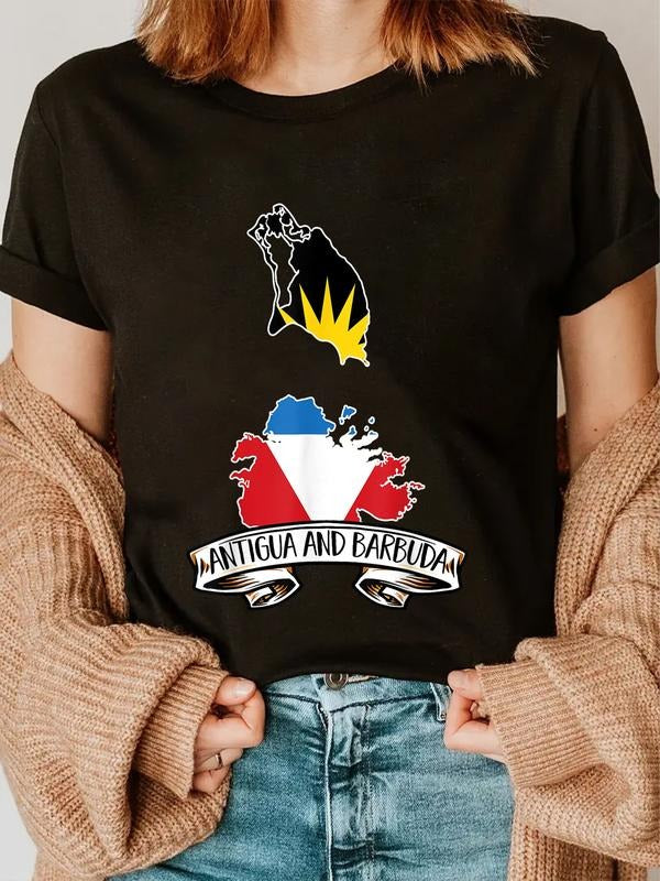 cotton Antigua and Barbuda Flag Antiguan Flag T-Shirt casual Fashion graphic tees women Hoodie, Sweatshirt