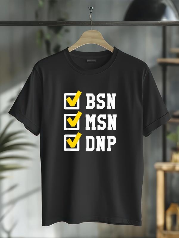 cotton BSN MSN DNP Doctorate Degree Checklist Funny Graduation Gift T-Shirt casual Fashion graphic tees for women Hoodie,...