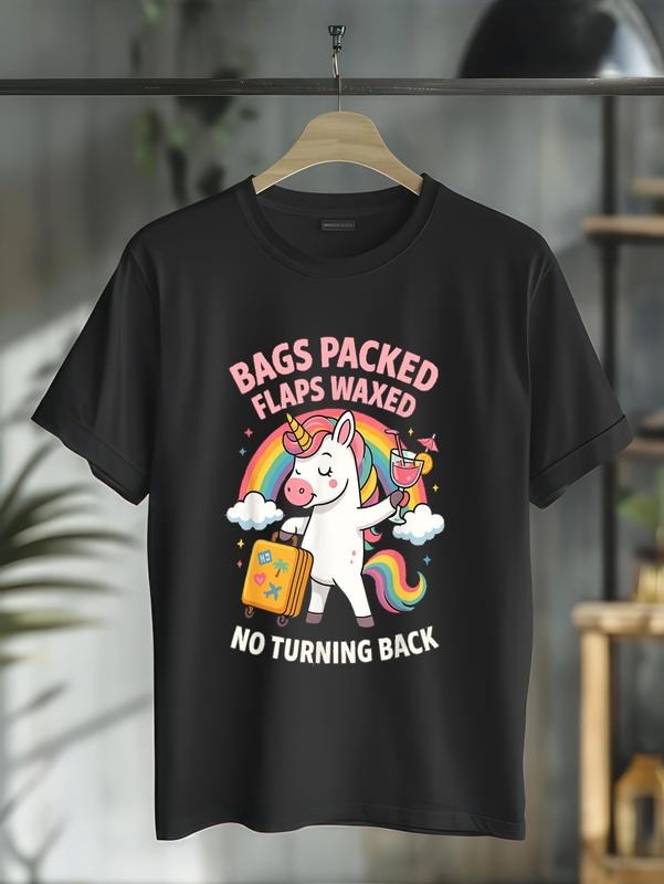 cotton Bags Packed Flaps Waxed Unicorn for Girls Trips Vacation T-Shirt casual Fashion graphic tees for women Hoodie,...