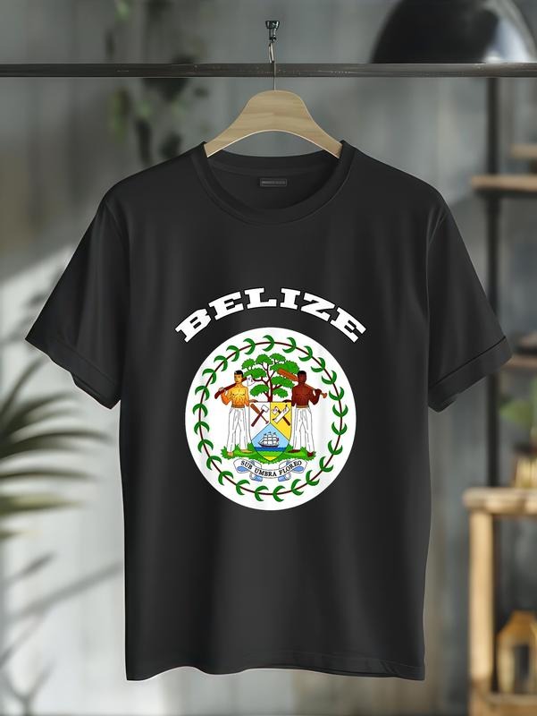 cotton Belize T-shirt Coat of arms Tee Flag souvenir Belmopan T-Shirt casual Fashion graphic tees for women Hoodie,...