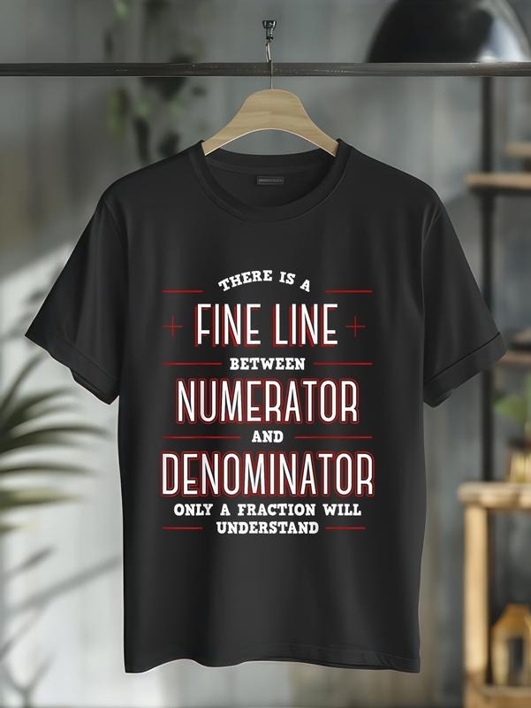 cotton Black Math Algebraic Fractions Number Ratios Integers Division T-Shirt casual Fashion graphic tees for women...