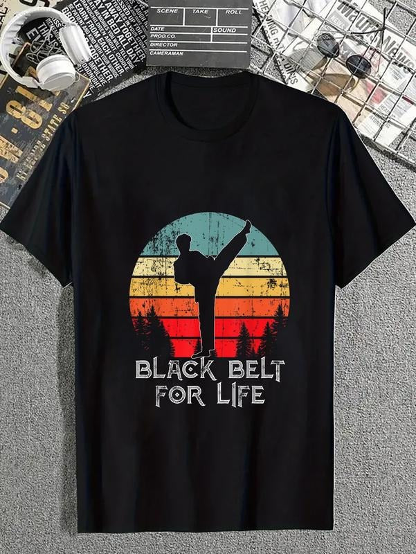 cotton Black belt male vintage Taekwondo TKD Martial Art Son T-Shirt casual Fashion graphic tees for women Hoodie, Sweatshirt