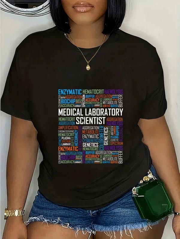 cotton CLS Medical Laboratory Scientist T Shirt Words Gift Week T-Shirt casual Fashion graphic tees Hoodie, Sweatshirt