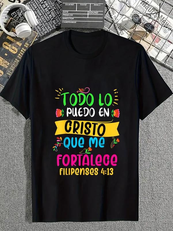 cotton Camiseta cristiana en espanol Versiculo Spanish Christians T-Shirt casual Fashion graphic tees for women Hoodie,...