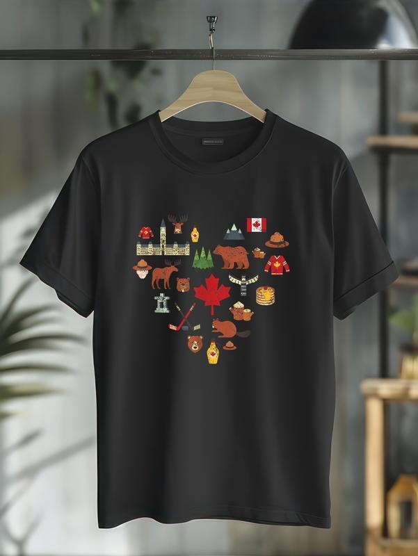 cotton Canadian Vintage Symbols Canada Flag Maple Leaf RCMP T-Shirt casual Fashion graphic tees women Hoodie, Sweatshirt