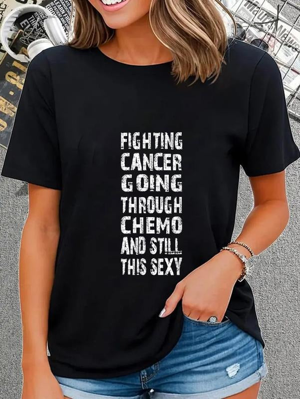 cotton Cancer survivor fighting cancer going through chemo T-Shirt Fashion printing Tshirt for women Hoodie, Sweatshirt