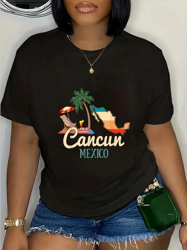 cotton Cancun Mexico Souvenir Shirt Family Matching Vacation Cancun T-Shirt casual Fashion graphic tees women style 02...