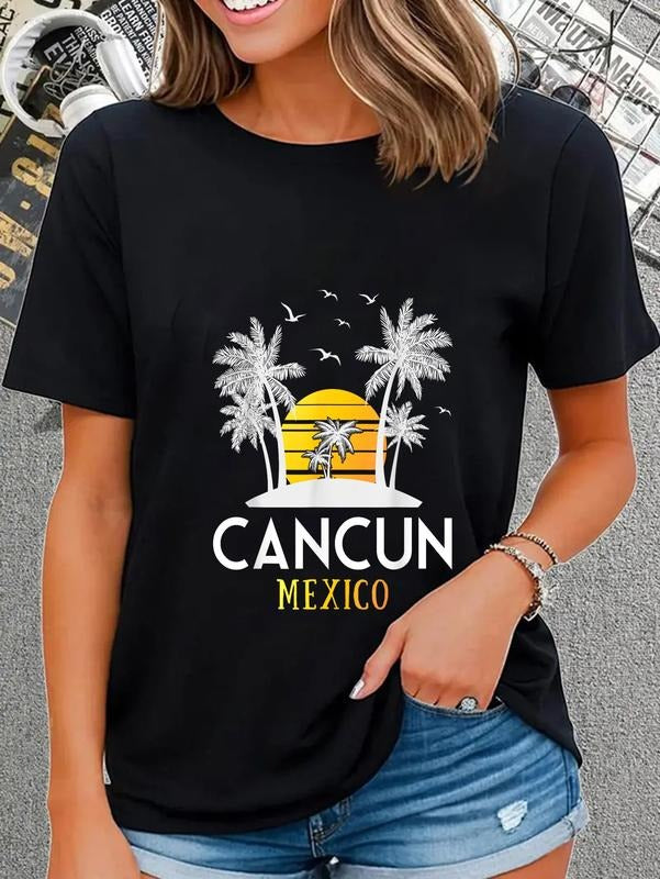 cotton Cancun Mexico Souvenir Shirt Family Matching Vacation Cancun T-Shirt casual Fashion graphic tees women Hoodie,...