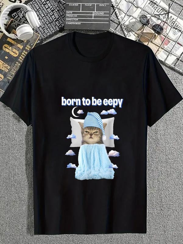 cotton Cat Meme Lover Born To Be Eepy Bedtime Lover T-Shirt casual Fashion graphic tees for women Hoodie, Sweatshirt