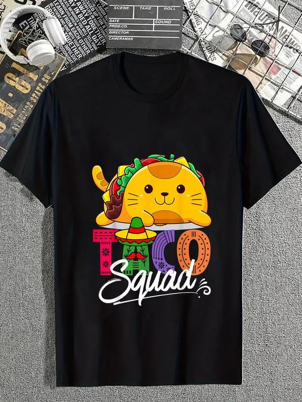 cotton Cat Taco Squad Cinco De Mayo Cute Funny Mexican Food Lover T-Shirt casual Fashion graphic tees for women Hoodie,...