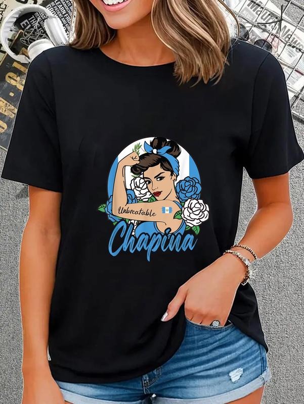 cotton Chapina Guatemala Girl Guatemalan Mujer Guatemalteca flag T-Shirt casual Fashion graphic tees for women Hoodie,...
