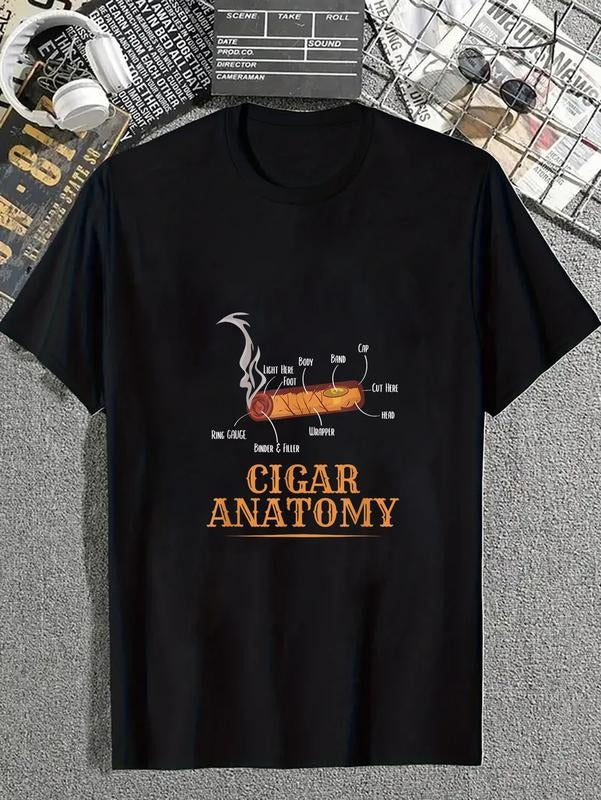 cotton Cigar Shirts For Men Cigar Anatomy Smoker Fathers Day T-Shirt casual Fashion graphic tees for women Hoodie, Sweatshirt