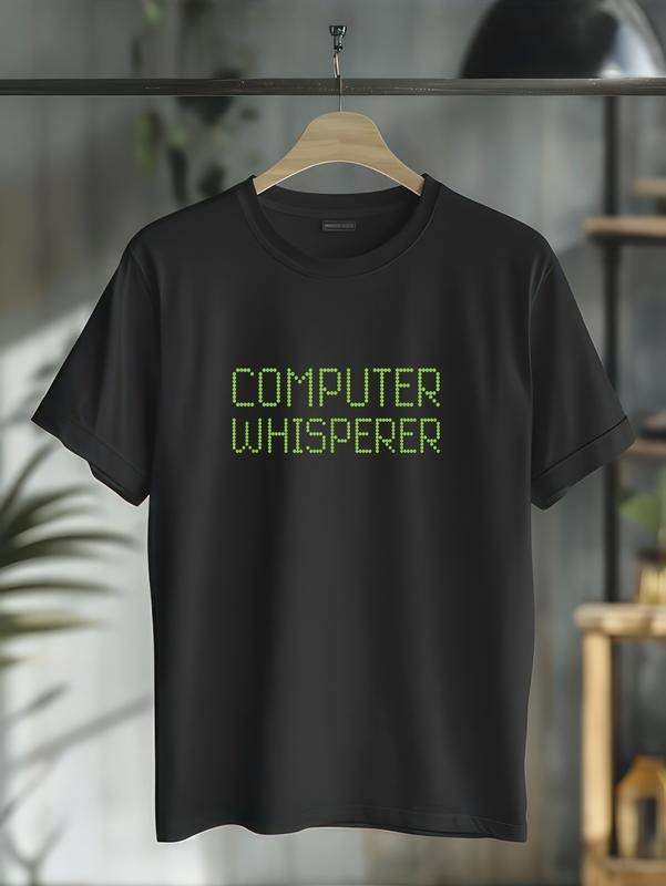 cotton Computer Whisperer Funny IT Technician Nerd Geek Geeky Tech T-Shirt casual Fashion graphic tees for women Hoodie,...