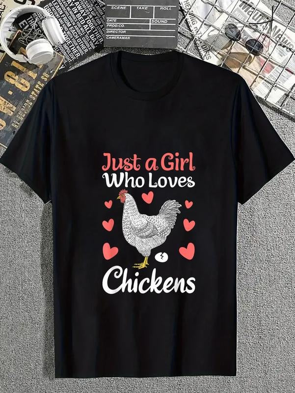 cotton Cool Chicken Design For Women Girls Chicken Farmer Lovers T-Shirt casual Fashion graphic tees for women Hoodie,...