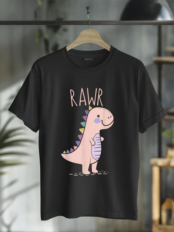 cotton Cute Dinosaur Cartoon T-Shirt casual Fashion graphic tees for women Hoodie, Sweatshirt | UrbanDripWear.com