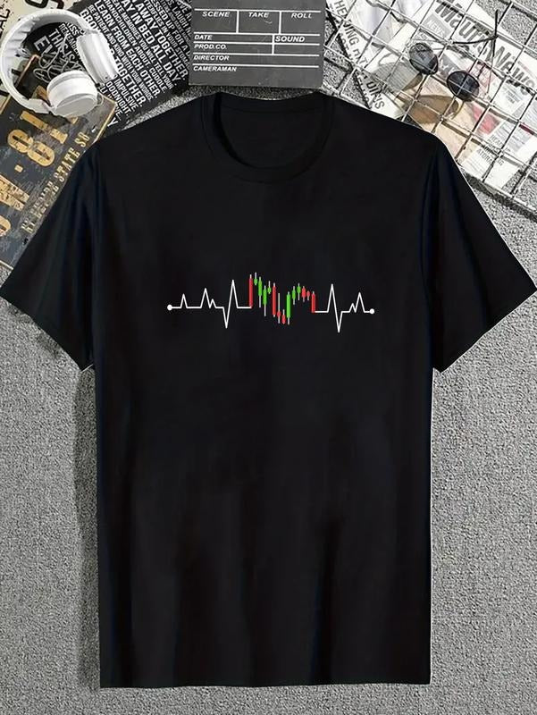 cotton Day Trading Stock Exchange Share Price Heartbeat Trader T-Shirt casual Fashion graphic tees for women Hoodie,...