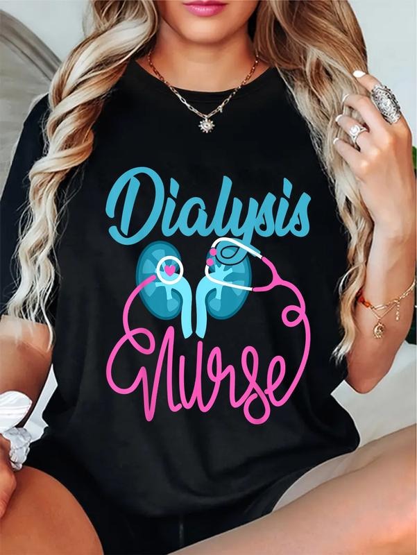 cotton Dialysis Nurse Nephrology Nursing Team Dialysis Technician T-Shirt casual Fashion graphic tees women Hoodie,...