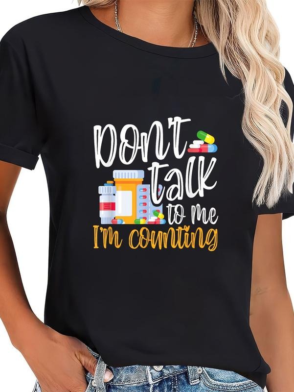 cotton Dont Talk To Me Im Counting Funny Pharmacy Tech T-Shirt casual Fashion graphic tees Hoodie, Sweatshirt