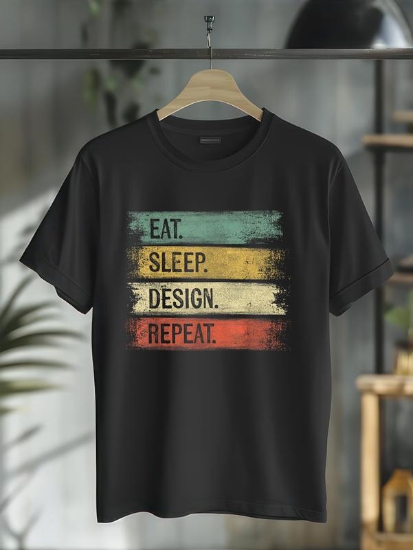 cotton Eat Sleep Design Repeat Graphic Designer Gifts Architecture T-Shirt casual Fashion graphic tees for women Hoodie,...
