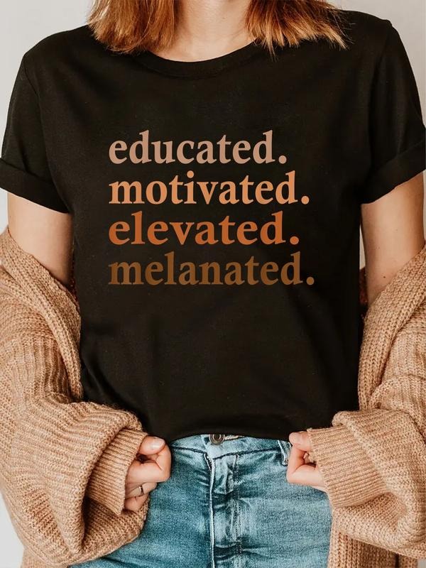 cotton Educated Motivated Elevated Melanated Black Pride Melanin T-Shirt casual Fashion graphic tees for women Hoodie,...