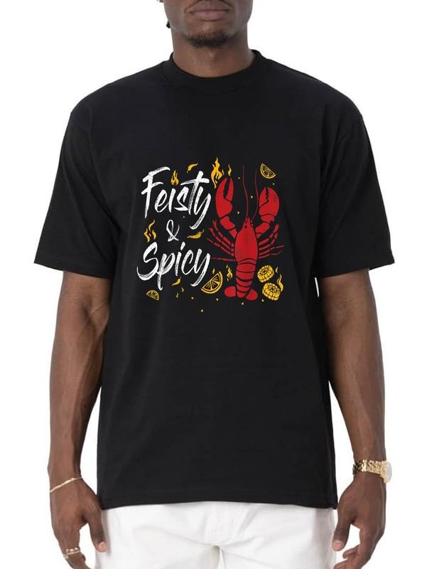 cotton Feisty And Spicy Crawfish Funny Boil Cajun Crawfish Festival T-Shirt casual Fashion graphic tees for women Hoodie,...
