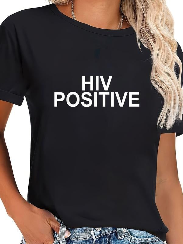 cotton For Awareness And Support HIV POSITIVE T-Shirt casual Fashion graphic tees women Hoodie, Sweatshirt