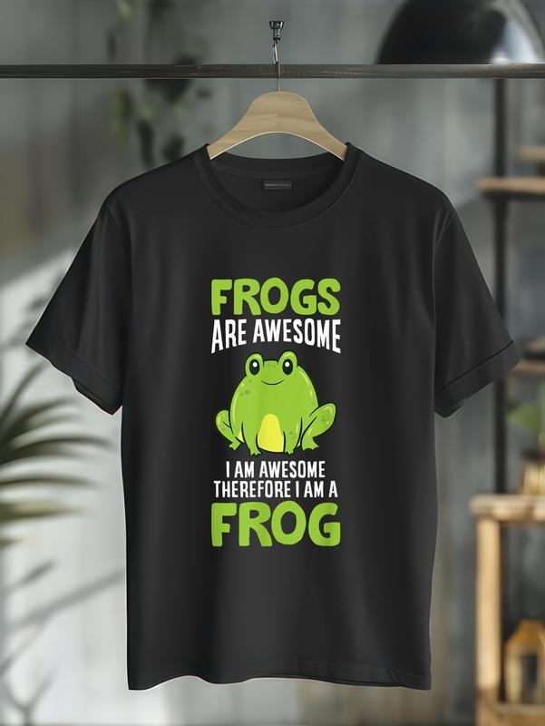 cotton Frogs Are Awesome I Am Awesome Therefore I Am a Frog T-Shirt casual Fashion graphic tees for women Hoodie, Sweatshirt