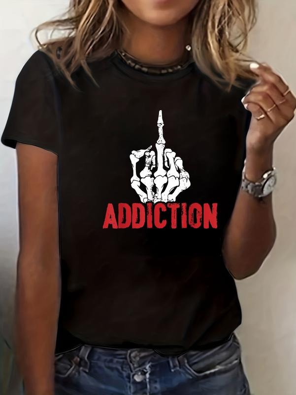 cotton Fuck Addiction Alcohol Recovery Sober Sobriety T-Shirt casual Fashion graphic tees for women Hoodie, Sweatshirt
