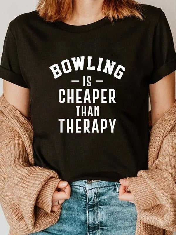 cotton Funny Bowling Therapy - Bowling Gift T-Shirt casual Fashion graphic tees women Hoodie, Sweatshirt | UrbanDripWear.com