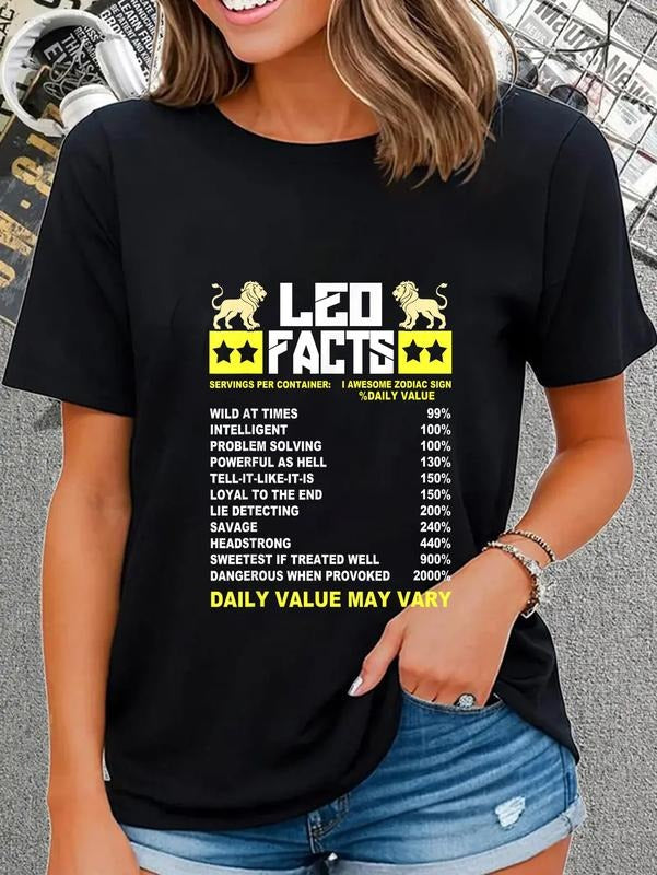 cotton Funny Leo Zodiac Sign Leo Facts T-Shirt casual Fashion graphic tees women Hoodie, Sweatshirt | UrbanDripWear.com