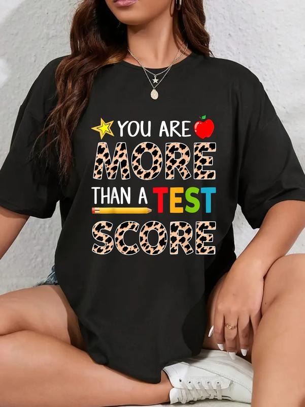 cotton Funny Test Day Shirt, You Are More Than A Test Score T-Shirt casual Fashion graphic tees women Hoodie, Sweatshirt