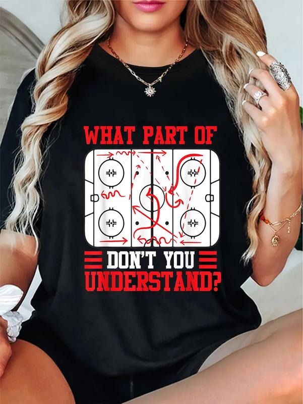 cotton Funny What Part Of Hockey Don't You Understand Hockey Player T-Shirt casual Fashion graphic tees women Hoodie,...