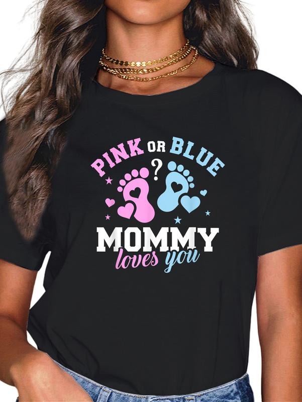 cotton Gender reveal mommy mom T-Shirt casual Fashion graphic tees Hoodie, Sweatshirt | UrbanDripWear.com