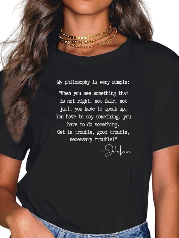 cotton Get In Good Necessary Trouble John Lewis Social Justice Gift T-Shirt casual Fashion graphic tees for women Hoodie,...