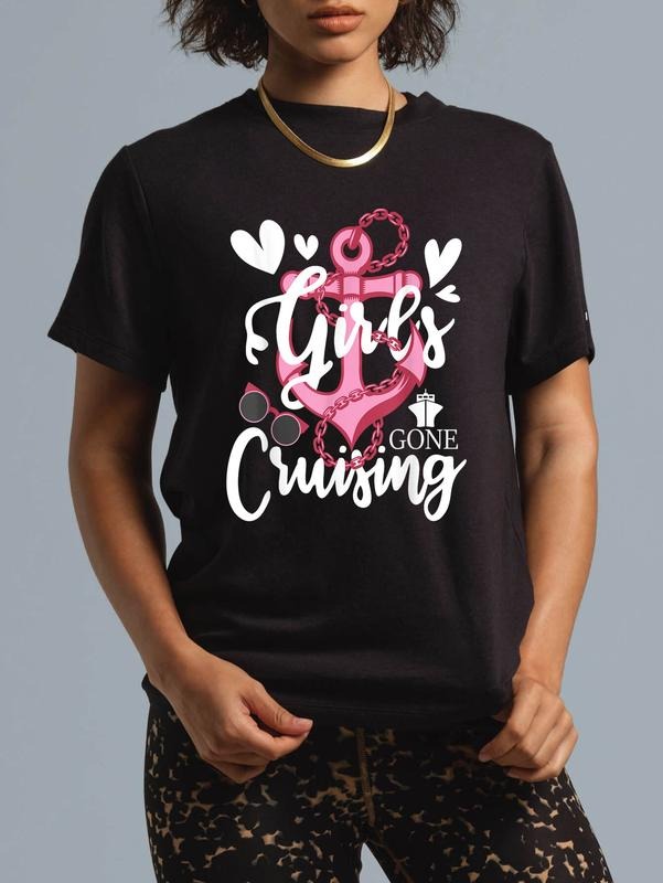 cotton Girls Gone Cruising - Cruise Ship Lover Cruiser Grils Trip T-Shirt casual Fashion graphic tees for women Hoodie,...