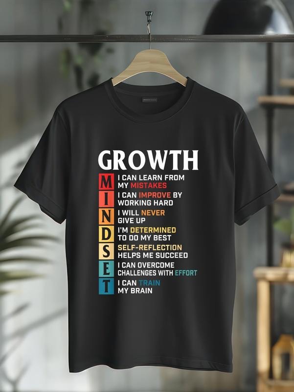 cotton Growth Mindset Definition - Motivational Quote Inspiration T-Shirt casual Fashion graphic tees women Hoodie,...