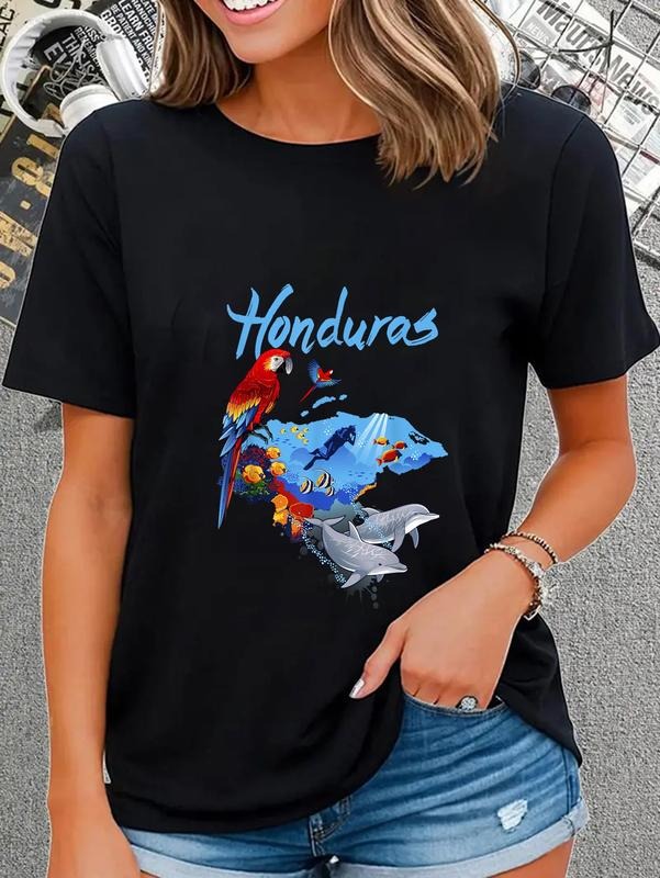 cotton Honduras map T-Shirt Fashion printing Tshirt for women Hoodie, Sweatshirt | UrbanDripWear.com