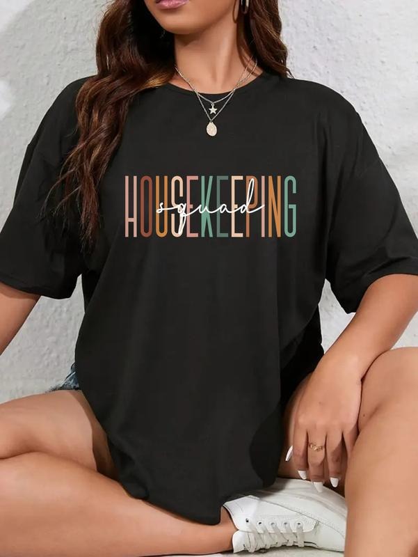 cotton Housekeeping Squad Housekeeping Team House Cleaner T-Shirt casual Fashion graphic tees women Hoodie, Sweatshirt