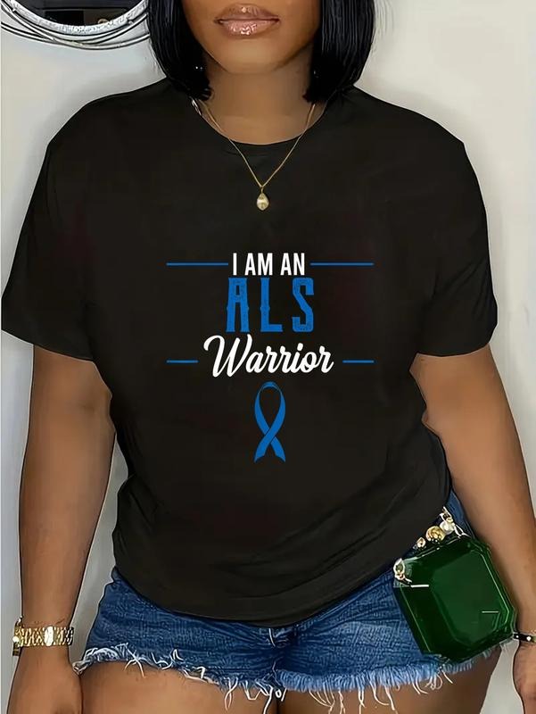 cotton I Am An ALS Warrior MND Lou Gehrig's Disease Awareness Gift T-Shirt casual Fashion graphic tees women Hoodie,...