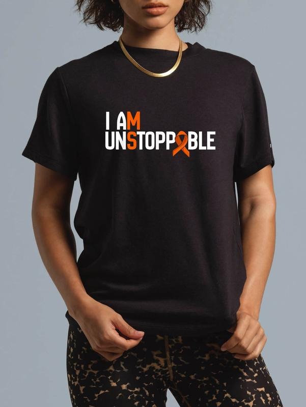 cotton I Am Unstoppable Multiple Sclerosis MS Awareness Men Women T-Shirt casual Fashion graphic tees women Hoodie,...