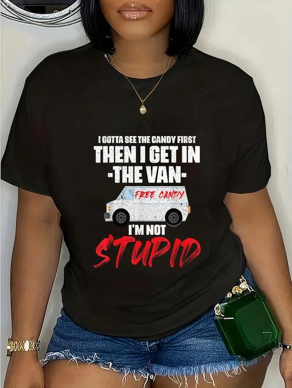 cotton I Gotta See The Candy First Then I Get In The Van T-Shirt casual Fashion graphic tees for women Hoodie, Sweatshirt