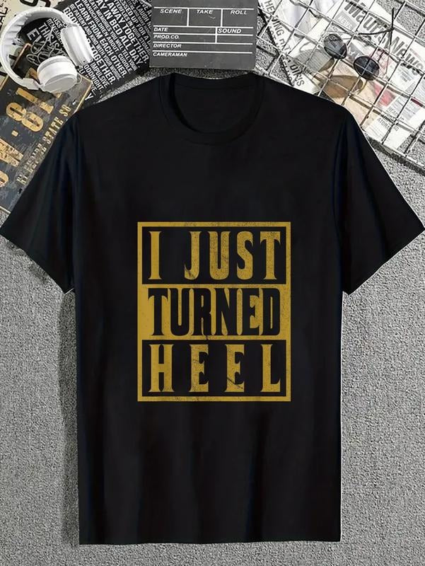 cotton I Just Turned Heel - Pro Wrestling Retro Distressed T-Shirt casual Fashion graphic tees for women Hoodie, Sweatshirt