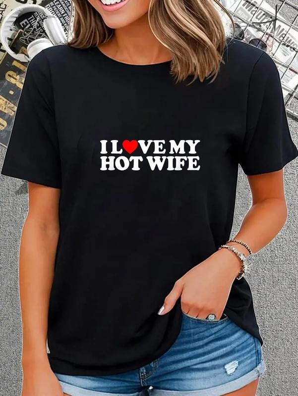 cotton I Love My Hot Wife T-Shirt casual Fashion graphic tees women Hoodie, Sweatshirt | UrbanDripWear.com
